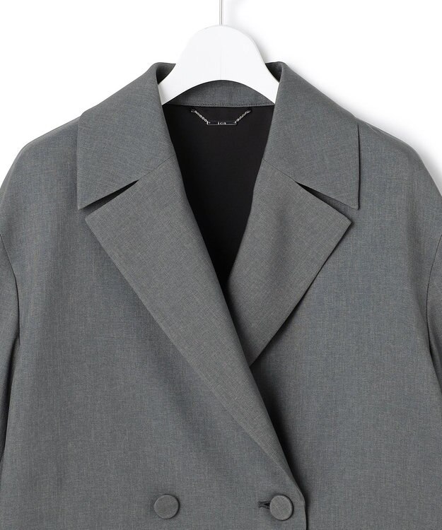 ICB 【WEB＆一部店舗限定】 SerikaWorsted トレンチ型ショートコート ミディアムグレー