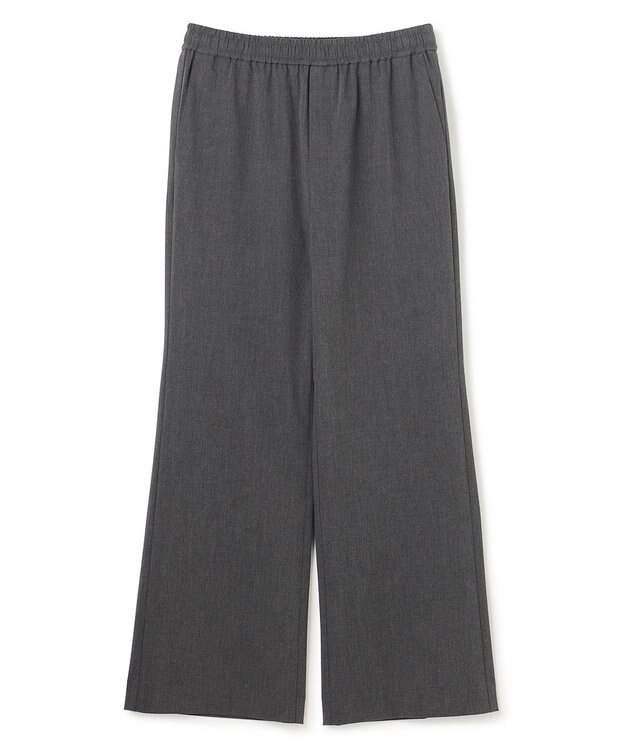 UNFILO L 【セットアップ着用可/ウエストゴム】マイビューティ セミフレアパンツ チャコール