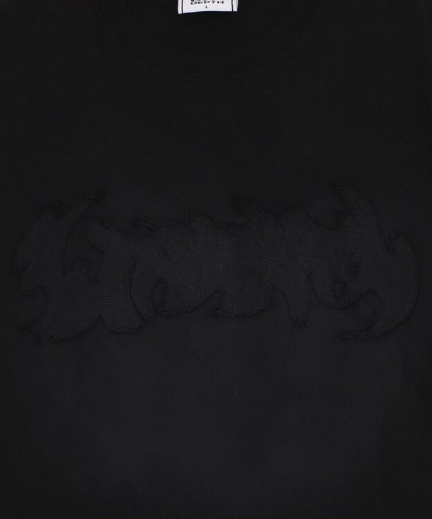 WEGO 【ユニセックス着用ITEM】ダメージアップリケグラフィックT（SS） ブラック