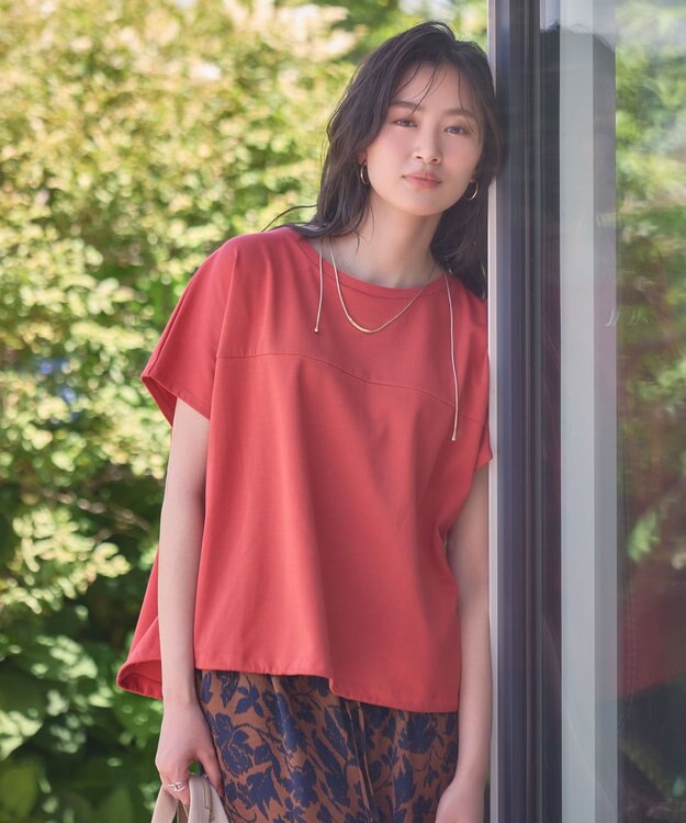 Green Parks 超冷感ドロストフレンチプルオーバー Red