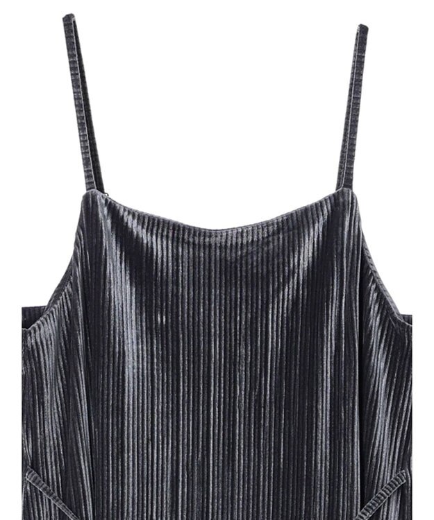 earth music&ecology ベロアプリーツキャミワンピース Gray