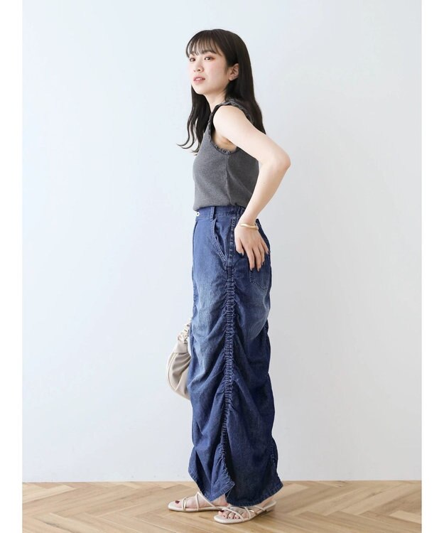 Green Parks ・Ｐｅｔｉｔ　Ｆｌｅｕｒ　メローｓｔリブタンクトップ Charcoal Gray