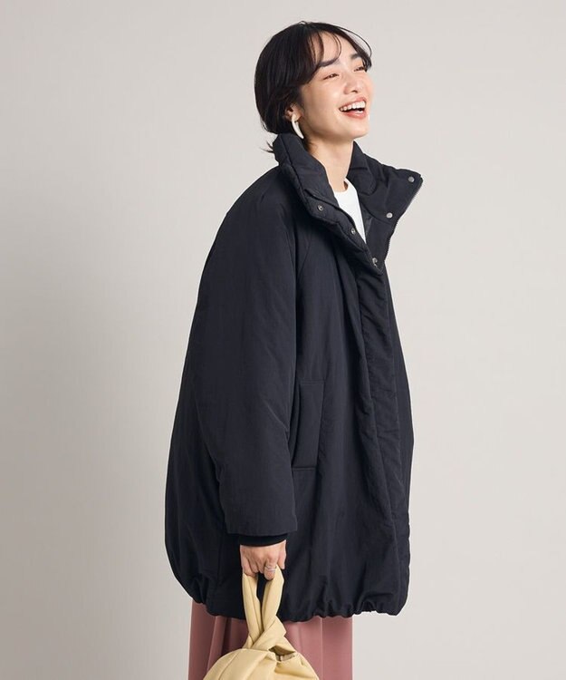 Green Parks シームレス中綿ドロストコート Black