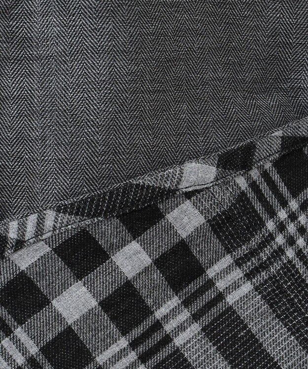 JOSEPH ABBOUD 【キングサイズ】リバーシブルチェック シャツ ブラック系