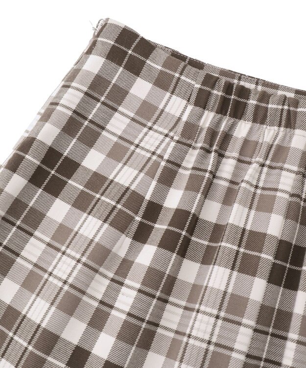 earth music&ecology ティアードイレヘムスカート Check Brown