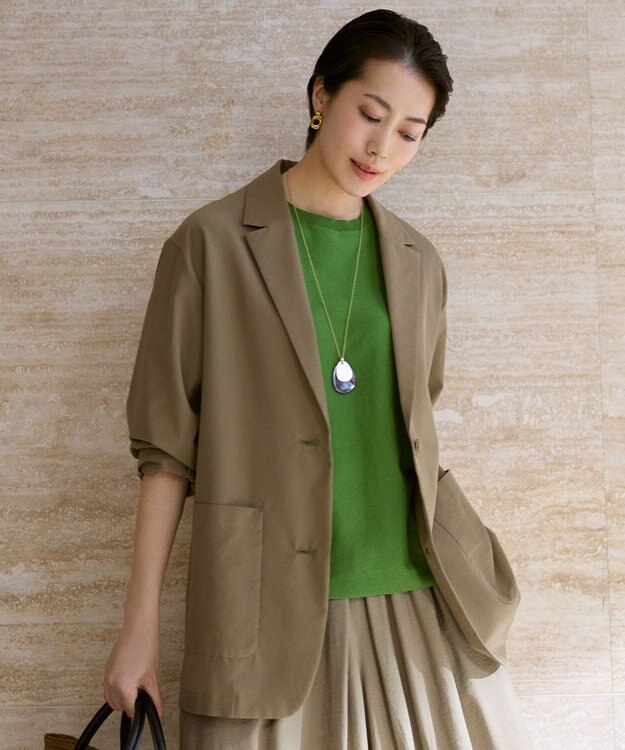 自由区 L 【17号サイズまで展開・カタログ掲載・軽やか】シアーボイルテーラード ジャケット ブロンズ