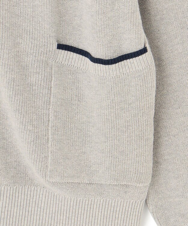 J.PRESS YORK STREET 【UNISEX】コットンベーシック カーディガン ライトグレー系