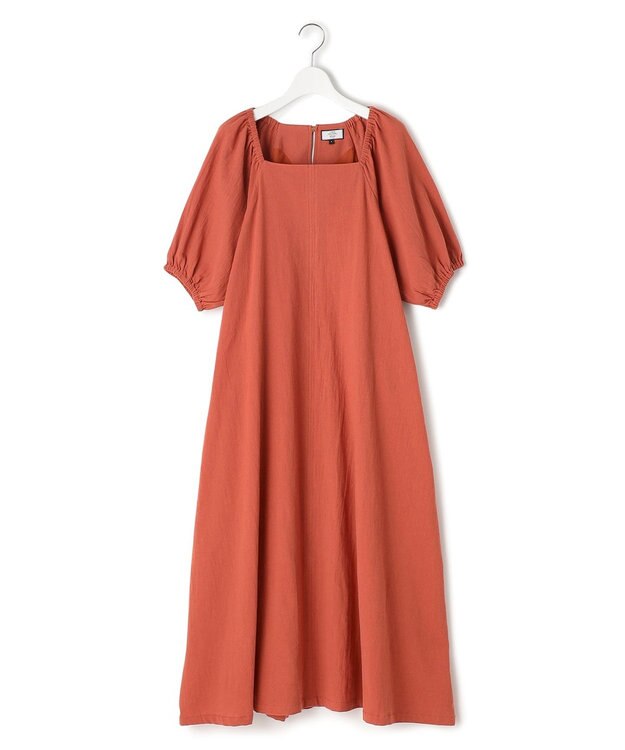J.PRESS YORK STREET 【WOMEN】コットンワッシャーリラックス ワンピース オレンジ系
