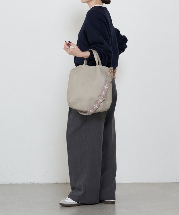 russet ソフトレザー 2WAYトートバッグ(CE-1611) GrayBeige