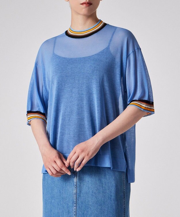 Paul Smith リブストライプ シアーニット サックスブルー