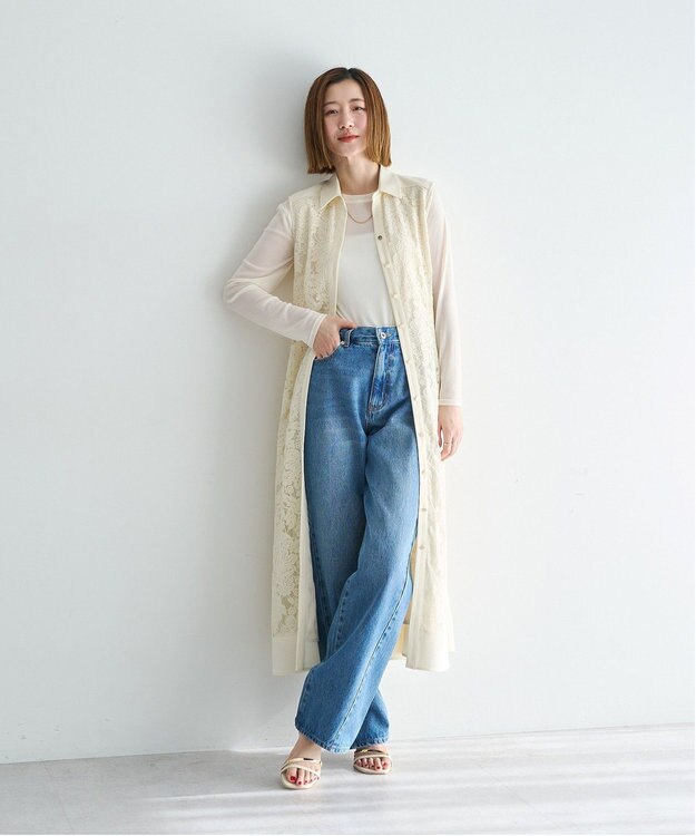 YECCA VECCA ORGABITS切替ストレートデニム Light Indigo