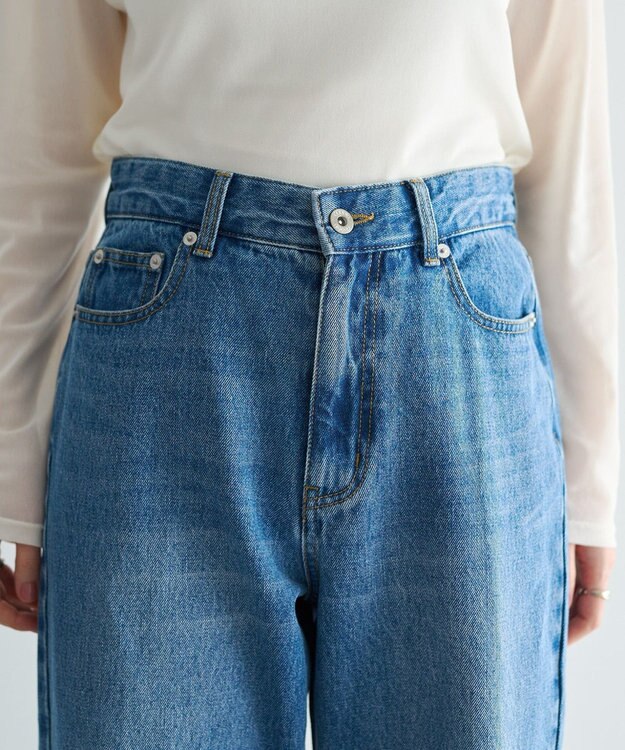 YECCA VECCA ORGABITS切替ストレートデニム Light Indigo