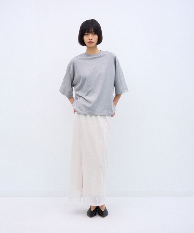 ATON 【26FW】SUVIN 60/2 | ワイドスリーブＴシャツ TOP GRAY
