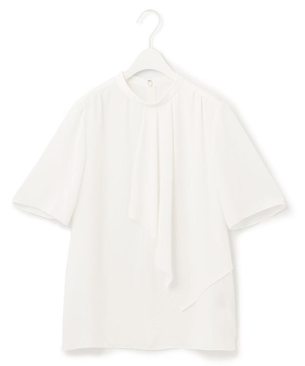 ICB 【洗える】 Back Satin Amunzen フリルブラウス オフホワイト系