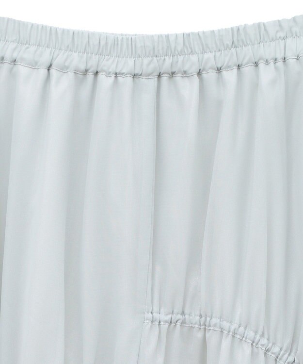 earth music&ecology シャイニーアシンメトリーギャザースカート Light Gray