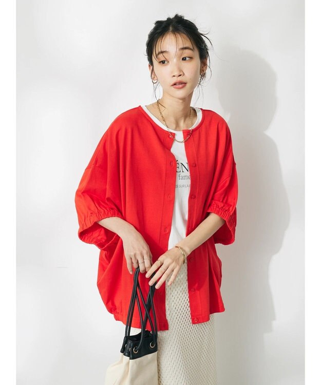 CRAFT STANDARD BOUTIQUE ２ＷＡＹカットカーディガン　 Red