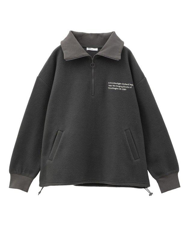 CRAFT STANDARD BOUTIQUE 起毛ハーフジッププルオーバー Charcoal Gray