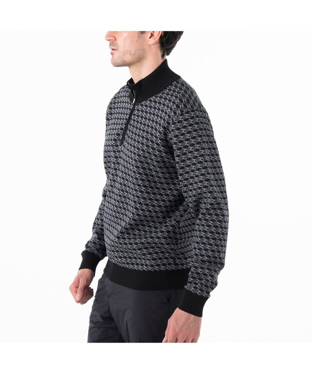 ZERO HALLIBURTON モノグラム ハーフジップニット ZHG-M5A4b 85114 ブラック