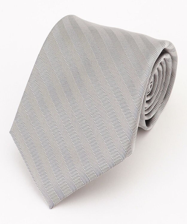 J.PRESS MEN 【FOMARL COLLECTION】シャドーヘリンボーン フォーマルネクタイ アイボリー系