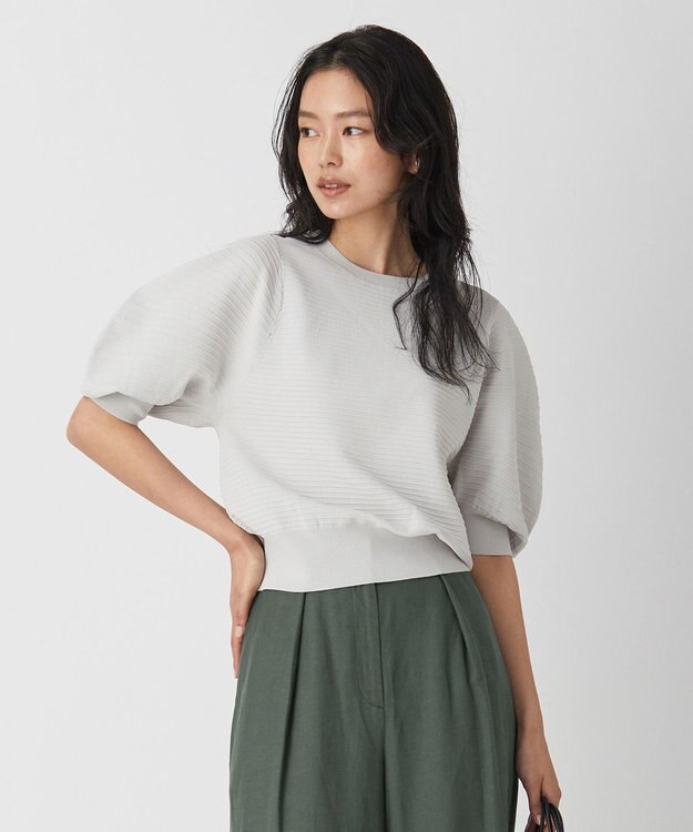 ICB 【洗える】レーヨンポリエステルタックニット ライトグレー系