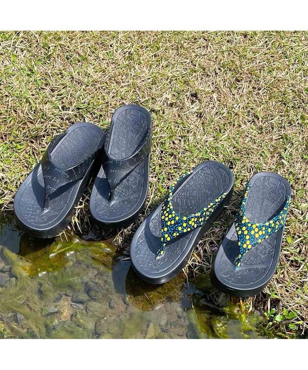 ing <ing>【3E】リカバリートングサンダル ブラックミックス