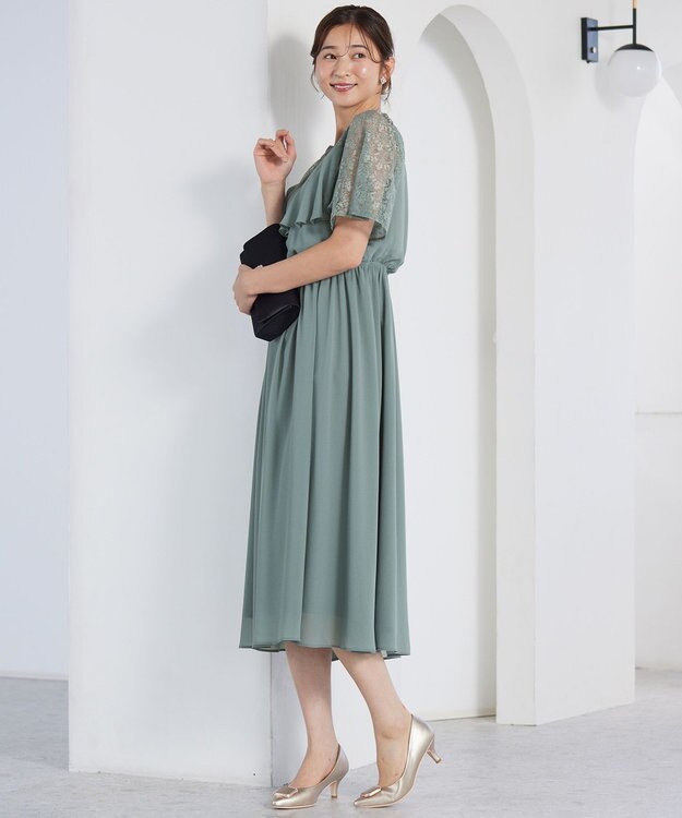 ANY SIS 【Lily Calin】ラッフルディテール ドレス ミントグリーン