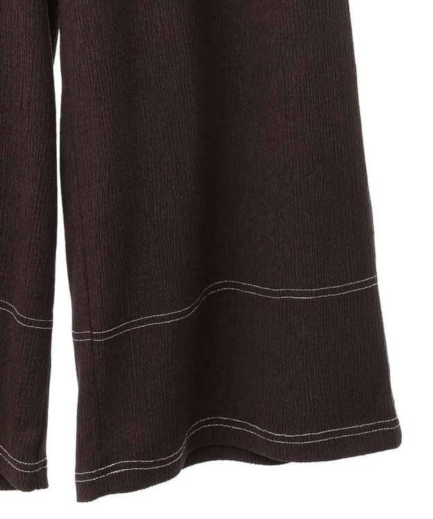 Green Parks 配色ステッチ楊柳イージーパンツ Brown