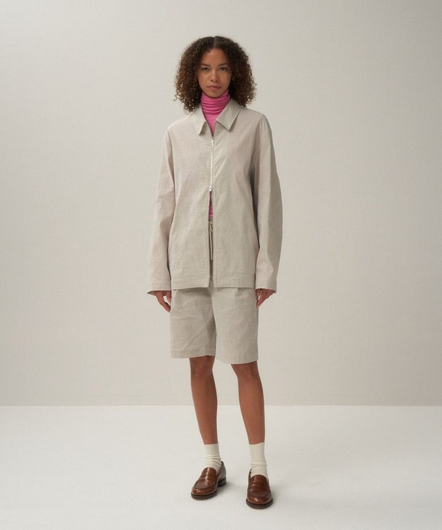 ATON STRETCH NYLON LINEN | ジップアップジャケット - UNISEX RAW LINEN