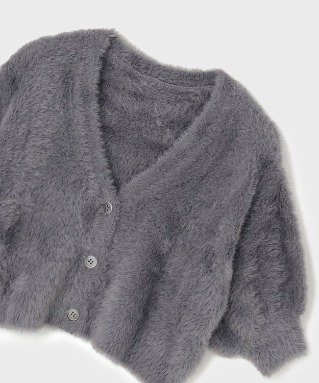 GRACE CONTINENTAL フェザースリーブニットカーディガン グレー