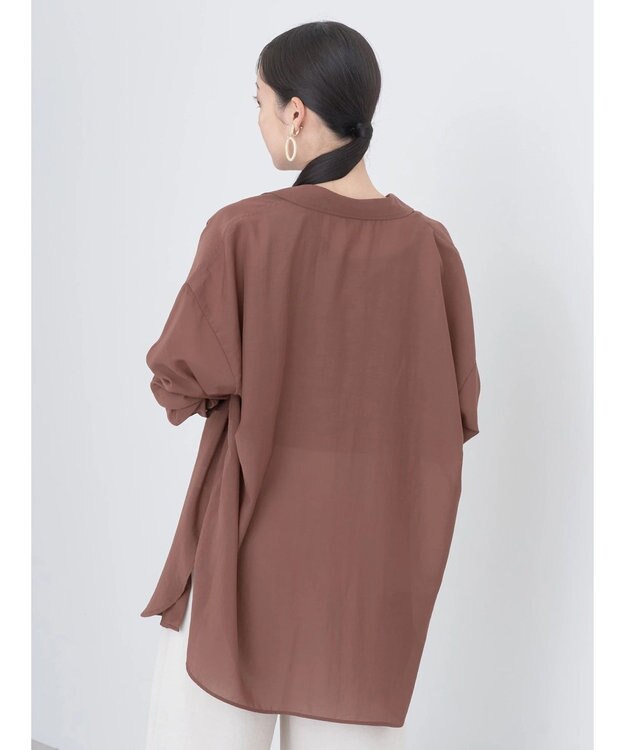 earth music&ecology シアーボーイズライクシャツ Brown