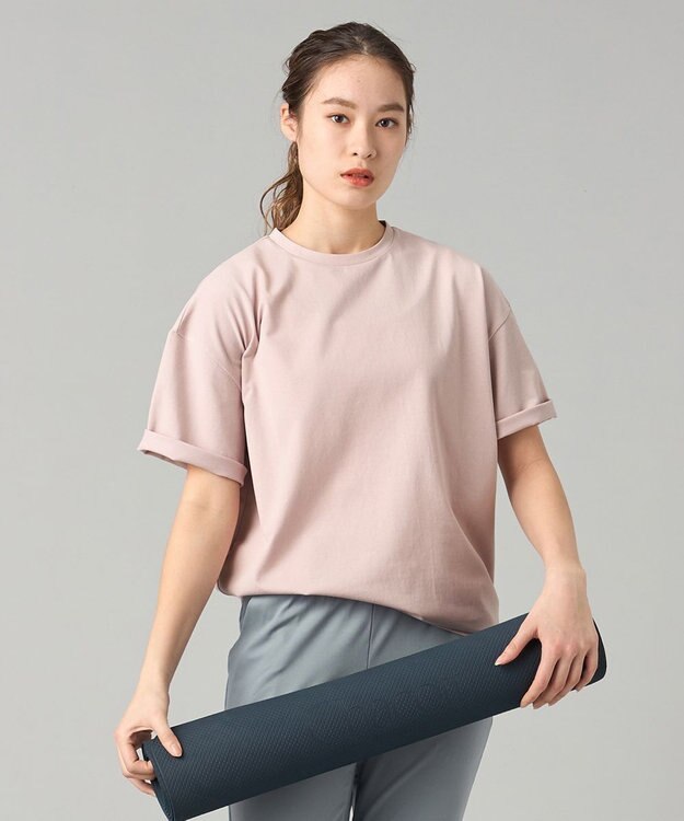 Chacott Handsome Cotton オーバーTシャツ グレイッシュローズ