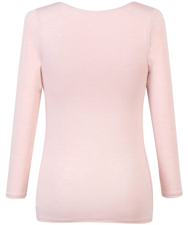 Wing カップ付きインナー あったか素材 ブラトップ ラク きれいなバストシルエット 【シンクロブラトップ  保温タイプ】 8分袖 長袖 秋 冬 ET1864 ウイング／ワコール ピーチ