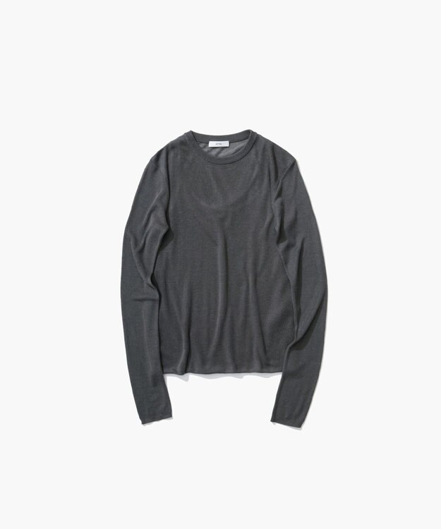 ATON TENCEL SILK CIRCULER RIB | クルー＆タンクレイヤード CHAROCAL GRAY