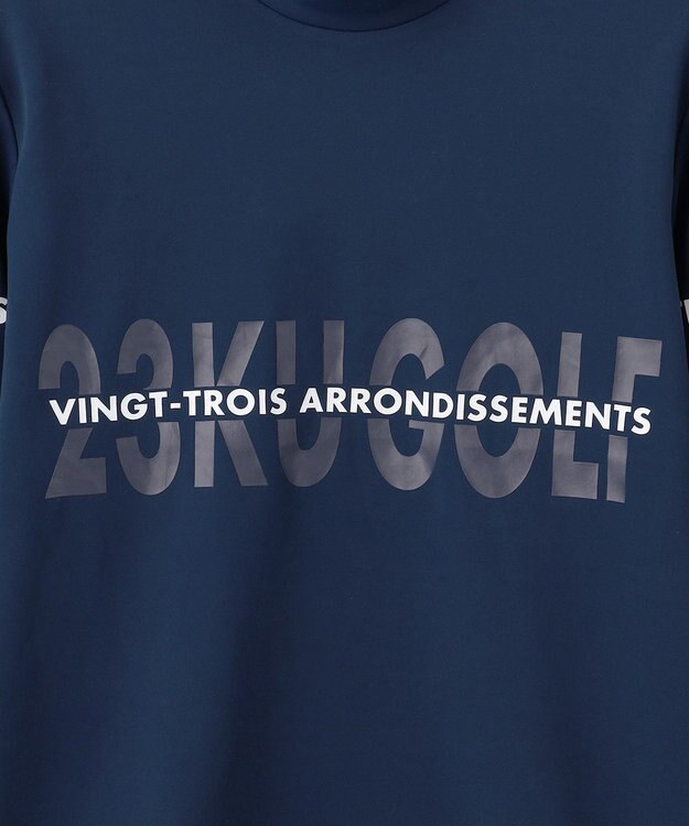 23区GOLF 【MEN】ストレッチモックネックシャツ ネイビー系