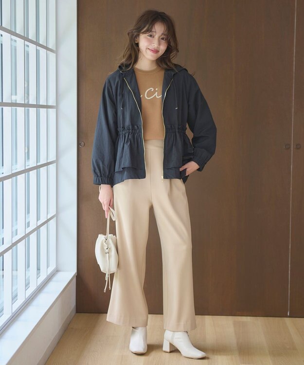 Feroux 【洗える】レタードロゴ プルオーバーニット ダークブラウン系