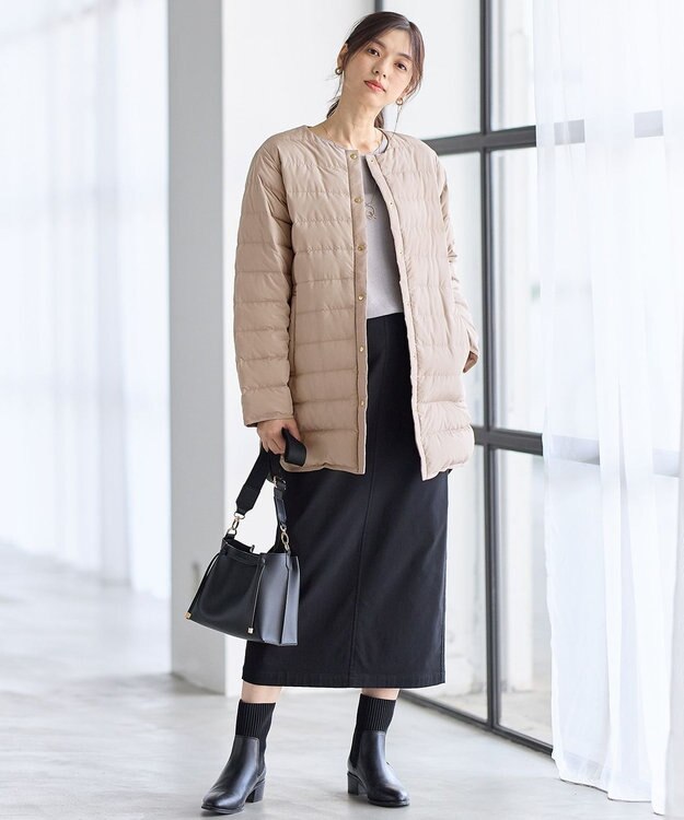 ANY フレンチダウンロングコート モカ