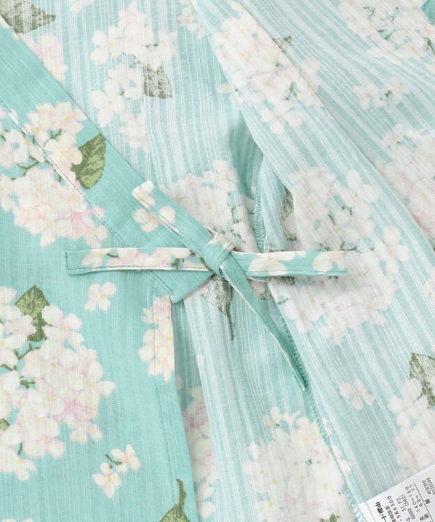 ANY KIDS ショート丈 浴衣 セット エメラルドグリーン×アジサイ