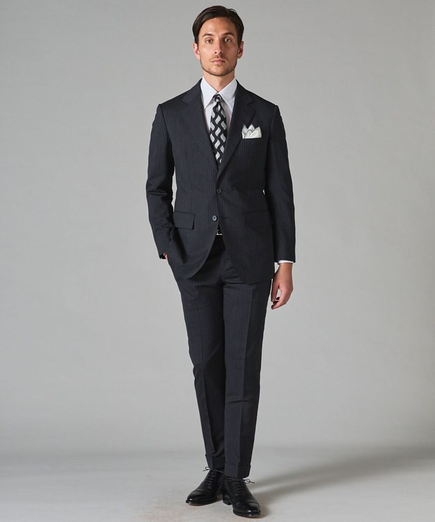 御幸毛織】Superio160 ウールモヘヤシルクカシミヤ スーツ（グレー