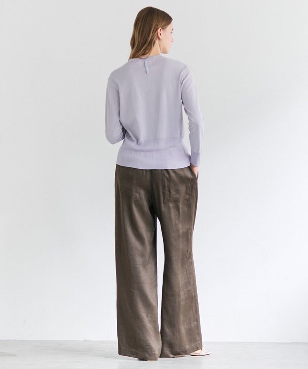 BEIGE， JULIE / コットンシルク クルーネックカーディガン Lilac