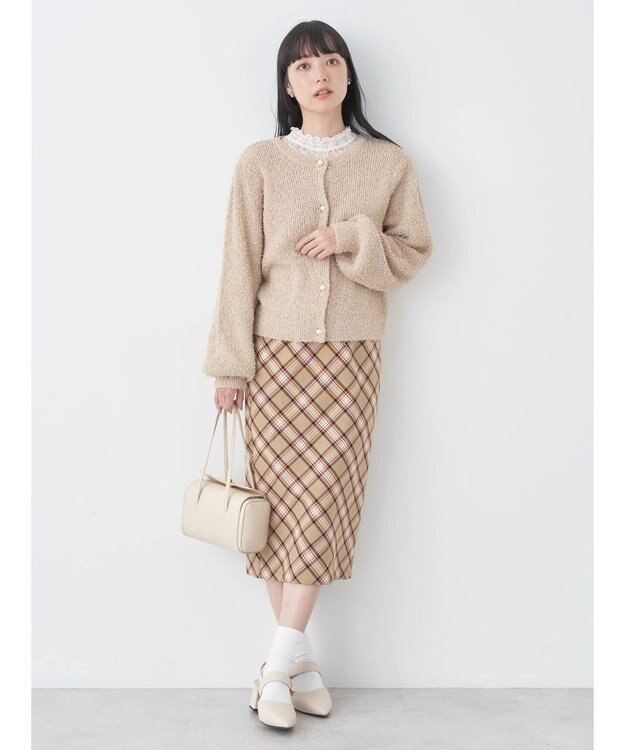 earth music&ecology カールヤーンカーディガン Beige