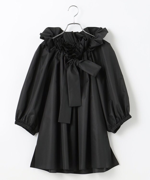 #Newans ドローストリングカラーブラウス ブラック系