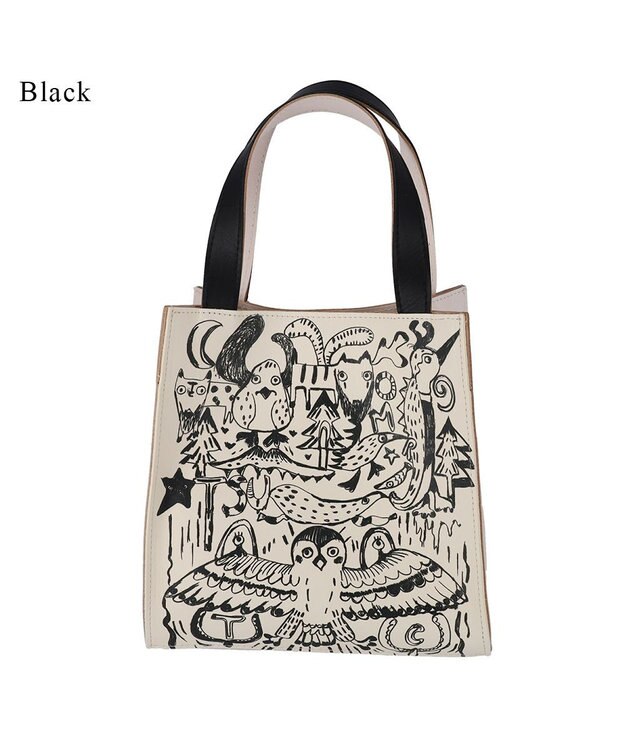 tsumori chisato CARRY ムーンライトアニマル ハンドバッグ ミニバッグ ブラック