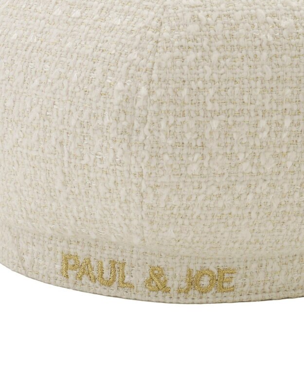 MOONBAT PAUL & JOE ACCESSOIRES ロゴ刺繍ツイードベレー ホワイト