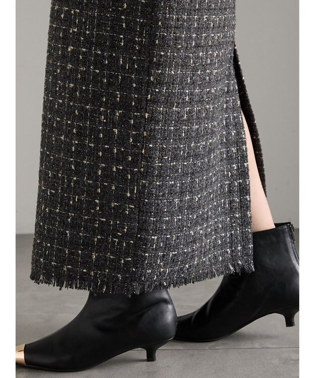 Te chichi ツィードロングナロースカート《2025winter catalog item》 チャコールグレー