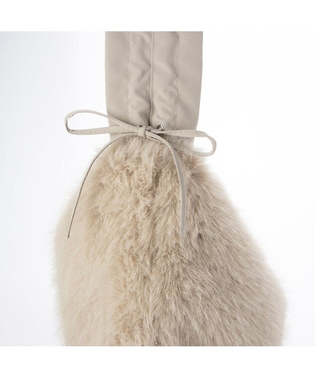 UNBILLION カシュカシュ cachecache / フリルワンハンドルエコファートート ライトグレー