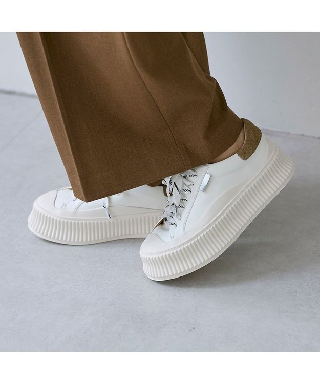 MODE ET JACOMO <carino>デザインソールスニーカー ホワイト