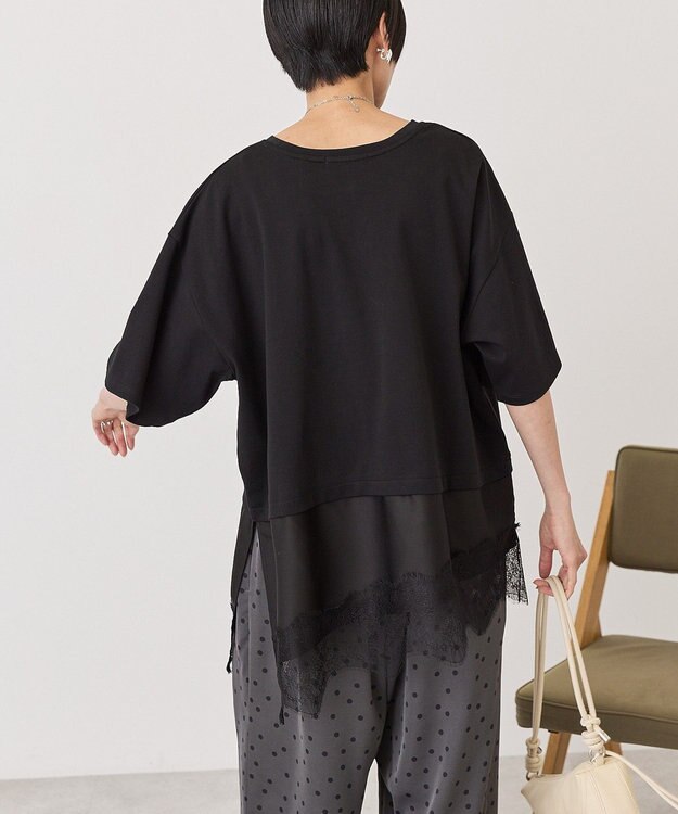AMERICAN HOLIC レースドッキングＴシャツ Black