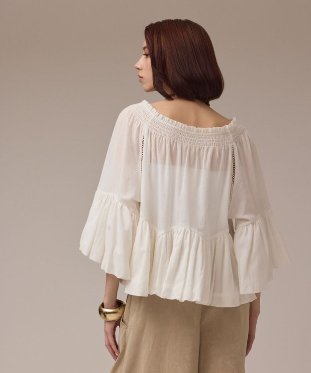 GRACE CONTINENTAL バルーンカフタントップ ホワイト