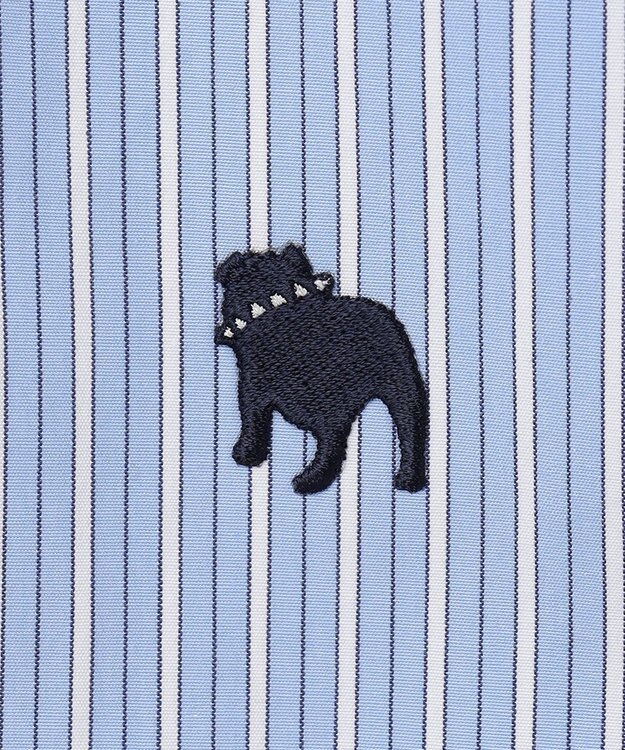 J.PRESS MEN 【WEB限定】ポプリンストライプ バックブルバンドカラーシャツ サックスブルー系1