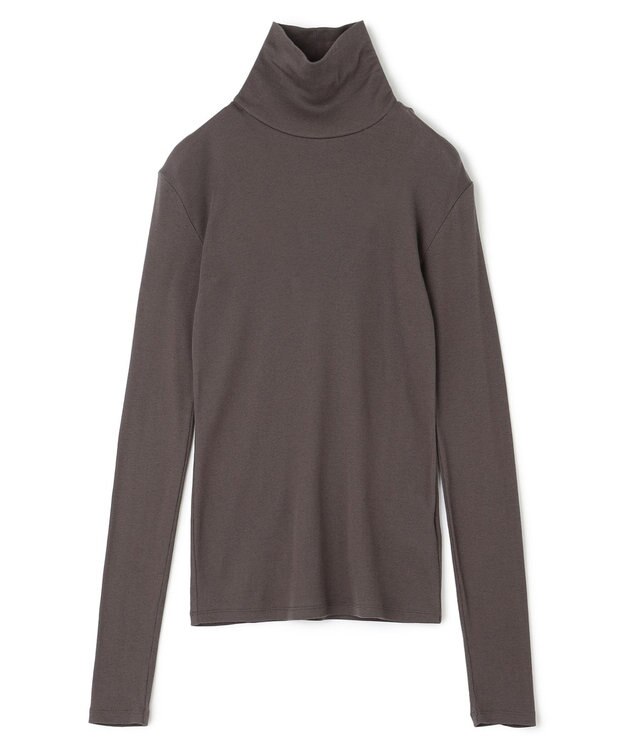 uncrave アルビニスタシフォンテレコ ハイネックカットソー（uncrave STANDARD） チャコールブラウン